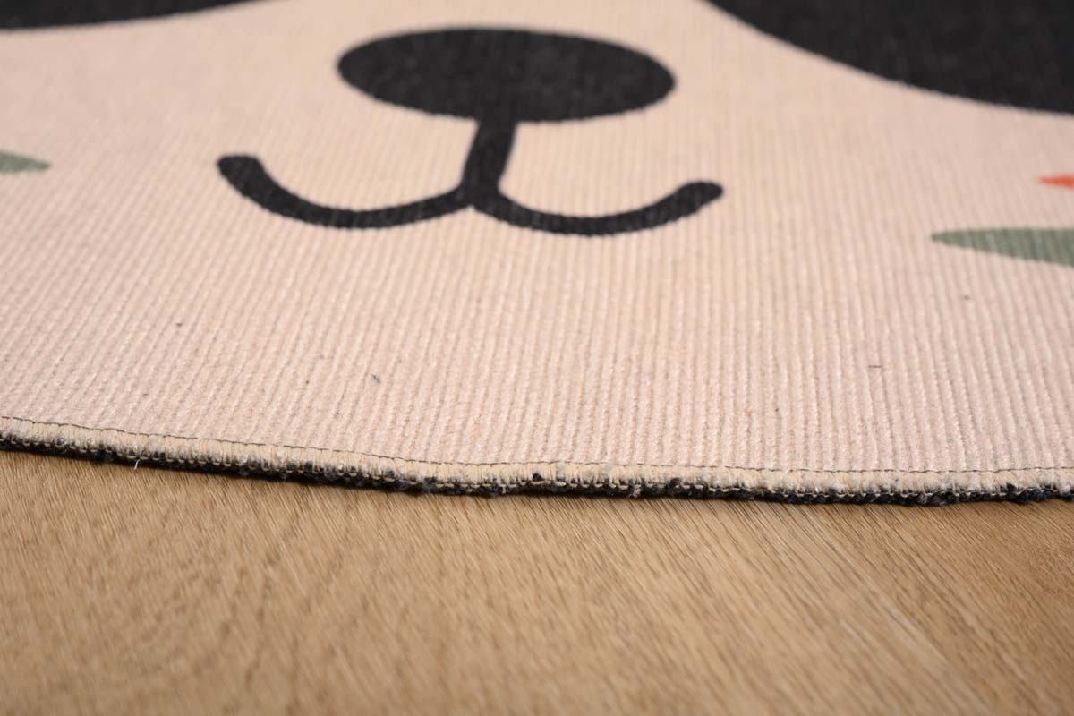 Tapis enfant panda - Smile blanc/noir Tapis enfant panda - Smile blanc/noir