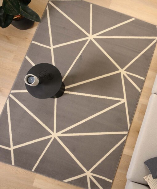 Tapis de couloir Géométrique - Bowie gris/blanc