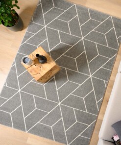 Tapis Géométrique - Aria Pyramid gris