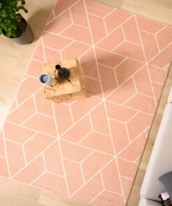 Tapis Géométrique - Aria Pyramid rose clair