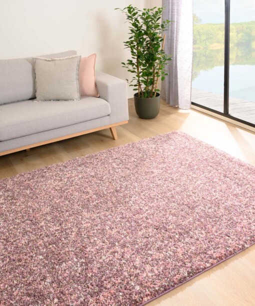 Tapis de couloir poils longs chiné - Blend rose