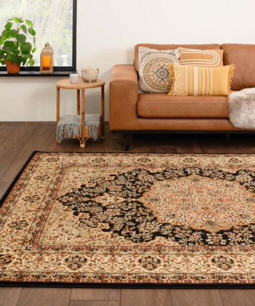 Tapis persan - Mirage Treasure noir/beige