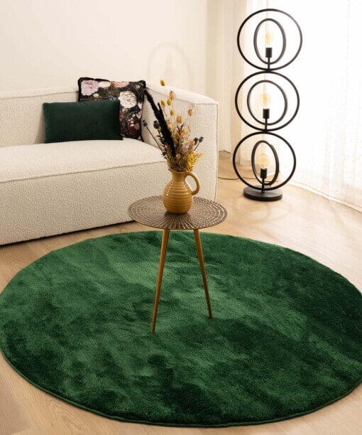 Tapis velours Rond - Flair vert émeraude