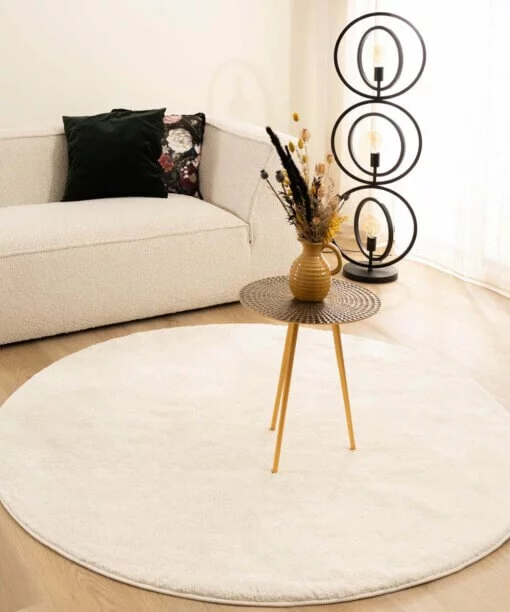 Tapis velours Rond - Flair blanc