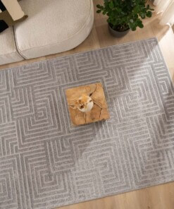 Tapis Carré scandinave - Contour Gem gris