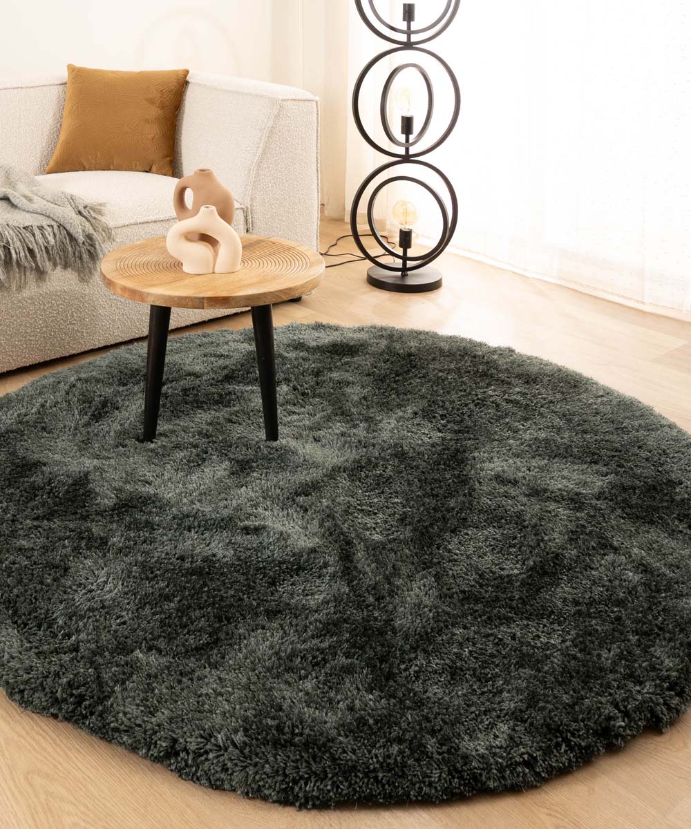 Tapis Shaggy Rond - Meadow bleu Tapis Shaggy Rond - Meadow bleu