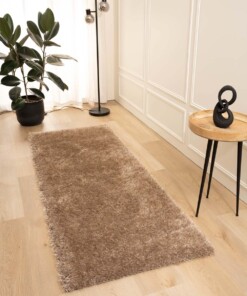 Tapis couloir en velours à poils longs - Posh beige