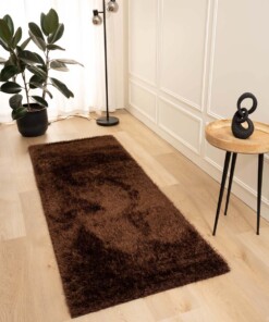 Tapis velours de couloir - Posh marron foncé