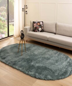 Tapis velours ovale - Posh bleu