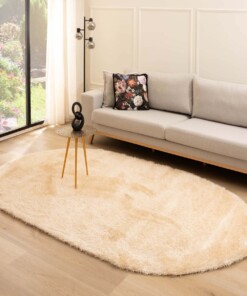 Tapis velours ovale - Posh champagne