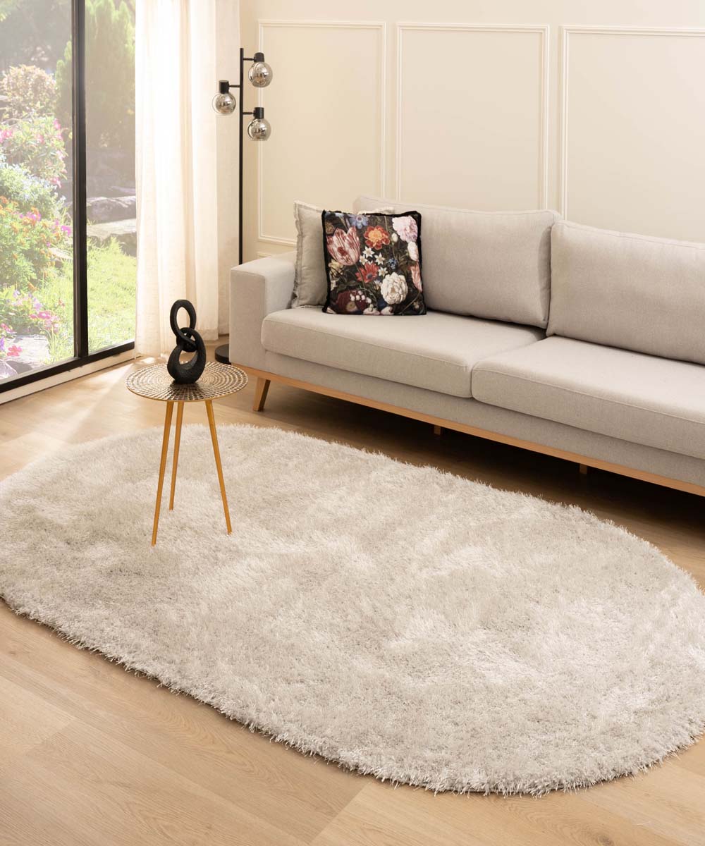 Tapis velours ovale - Posh argent clair Tapis velours ovale - Posh argent clair