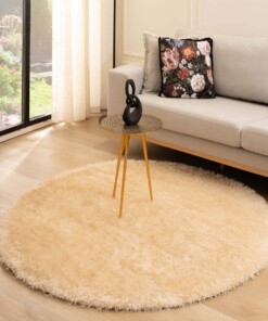Tapis velours rond - Posh champagne