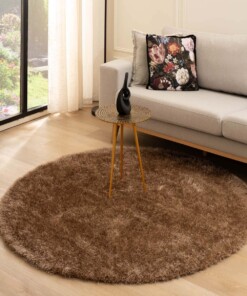 Tapis velours rond - Posh marron