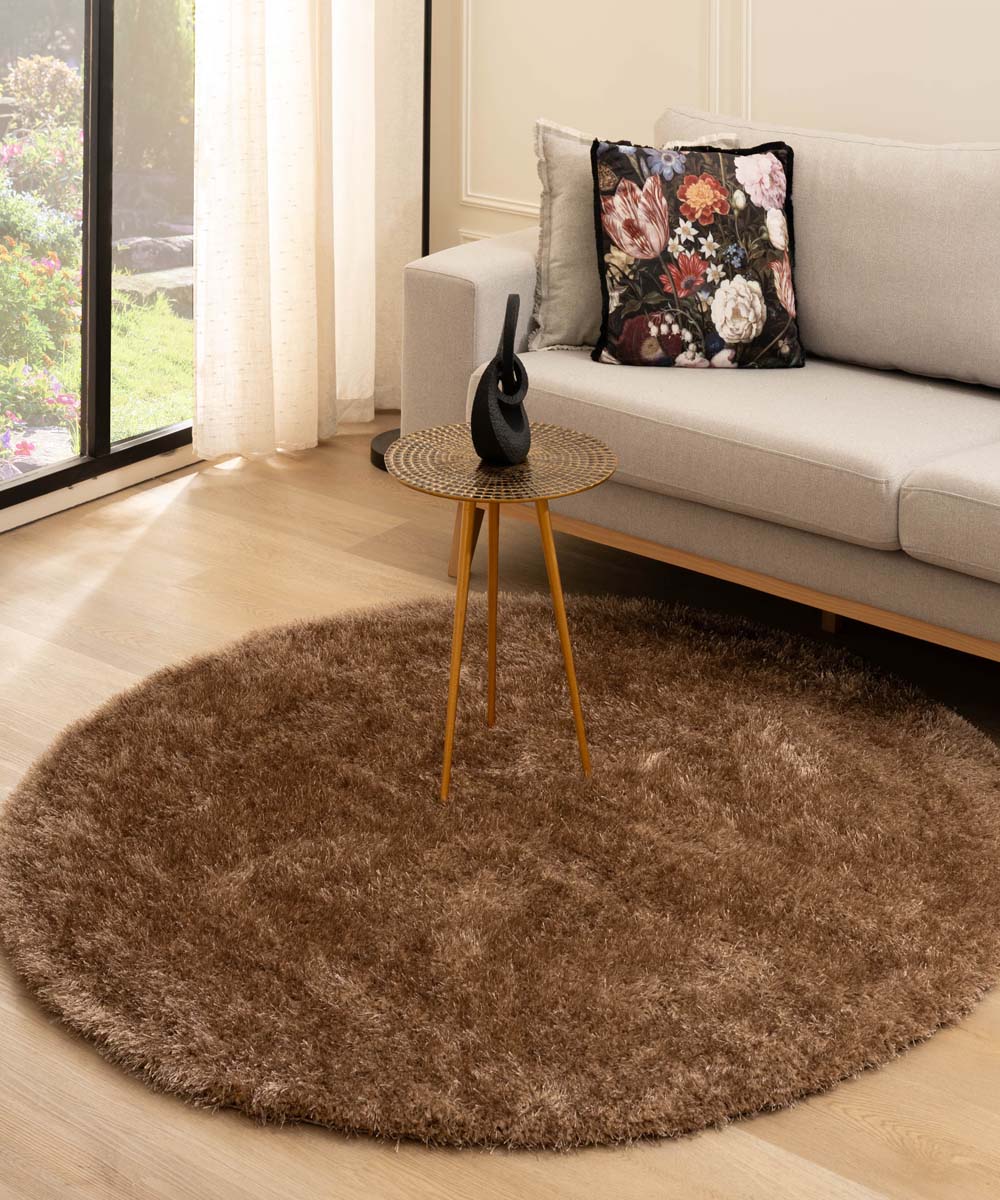 Tapis velours rond - Posh marron Tapis velours rond - Posh marron