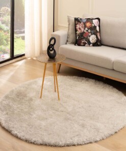 Tapis velours rond - Posh argent clair