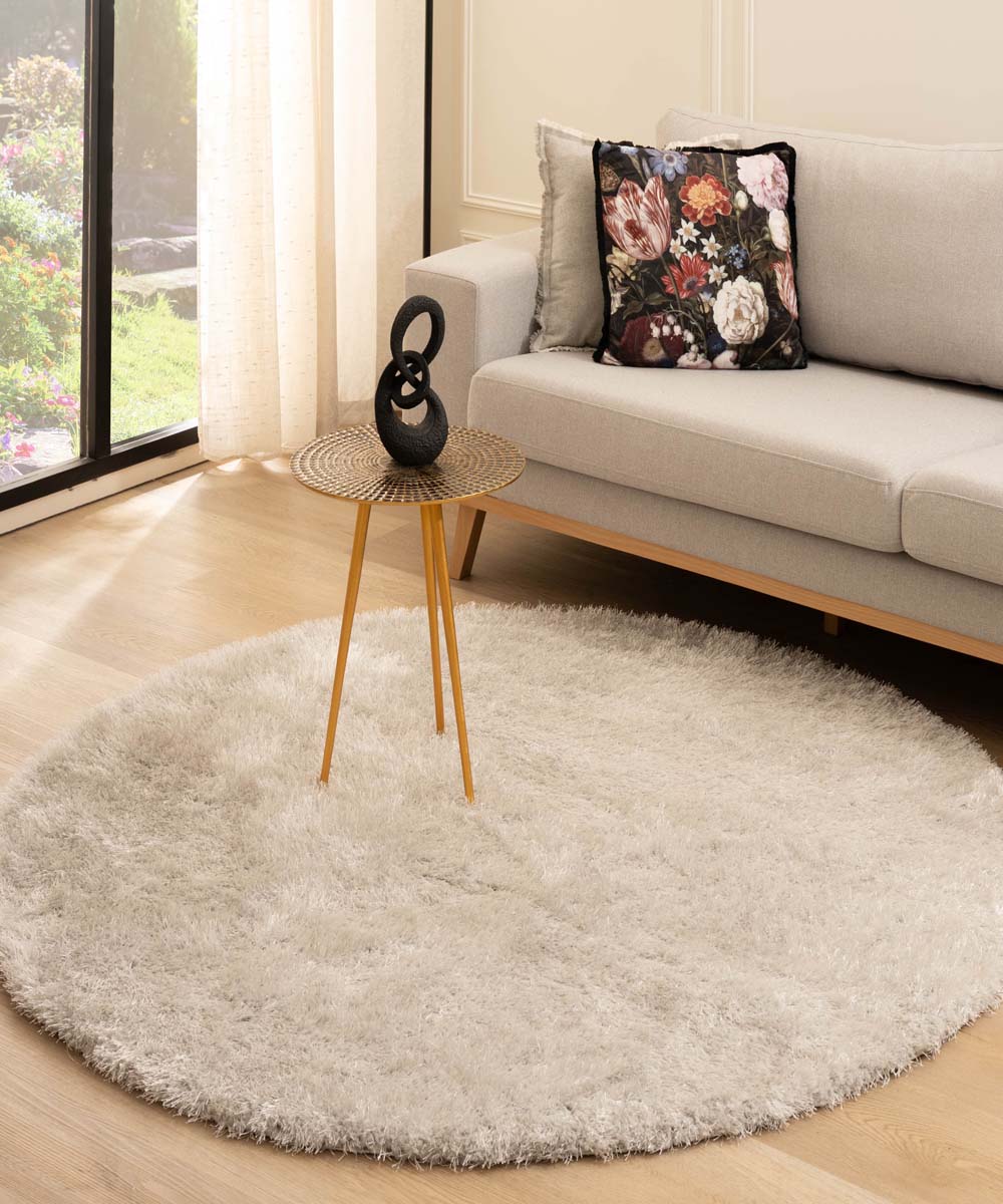 Tapis velours rond - Posh argent clair Tapis velours rond - Posh argent clair