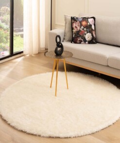 Tapis velours rond - Posh blanc