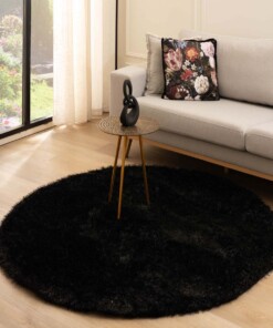 Tapis velours rond - Posh noir