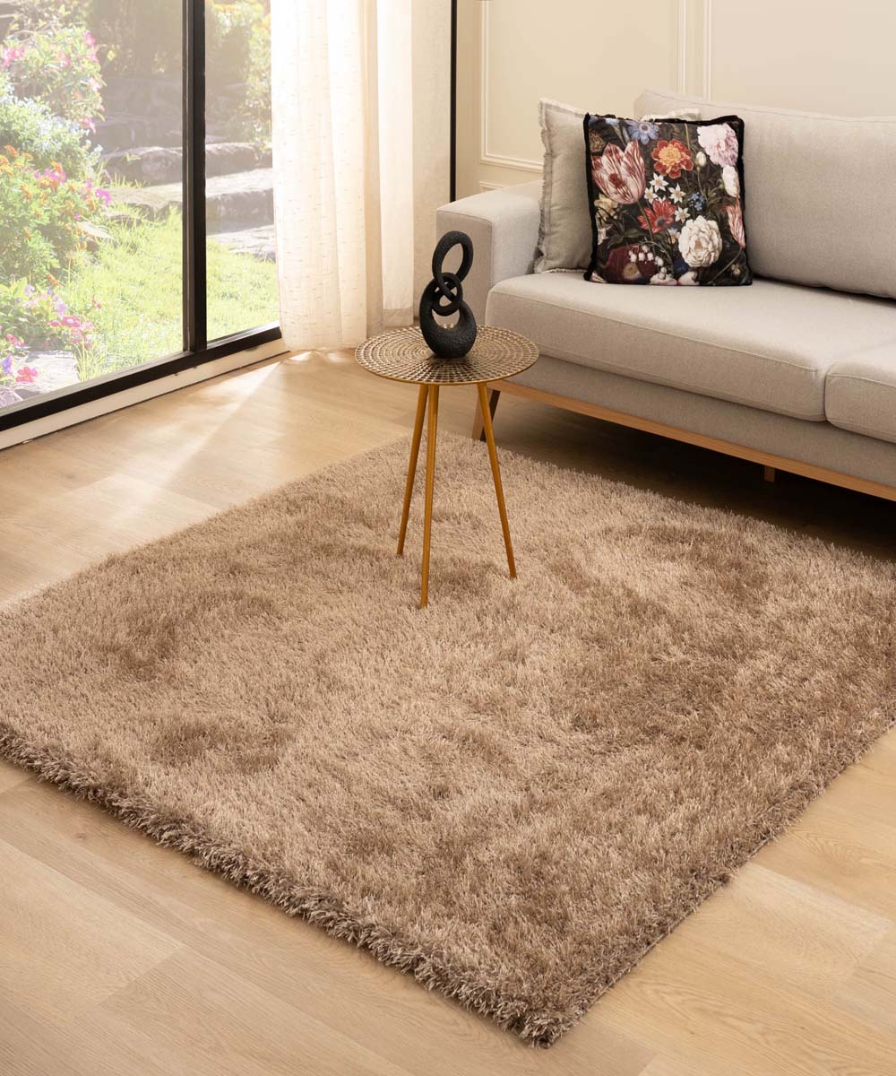 Tapis carré en velours à poils longs - Posh beige Tapis carré en velours à poils longs - Posh beige