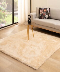 Tapis velours carré - Posh champagne