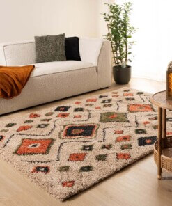 Tapis de couloir poils longs - Artisan beige/multi