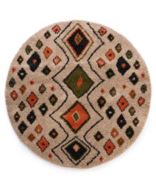 Tapis rond poils longs - Artisan beige/multi - overzicht, thumbnail