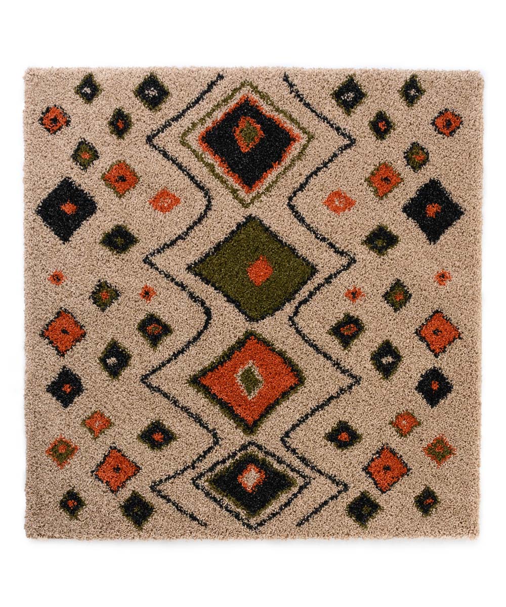 Tapis poils longs carré - Artisan beige/multi Tapis poils longs carré - Artisan beige/multi