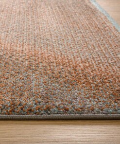 Tapis abstrait - Aria Axis orange/bleu - close up