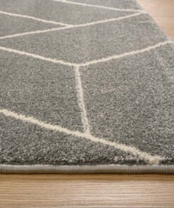 Tapis Géométrique - Aria Pyramid gris - close up, thumbnail