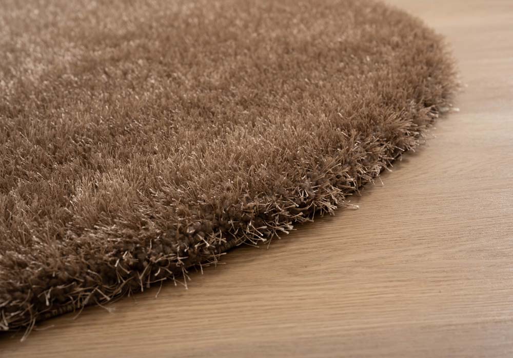 Tapis rond en velours à poils longs - Posh beige - close up Tapis rond en velours à poils longs - Posh beige - close up