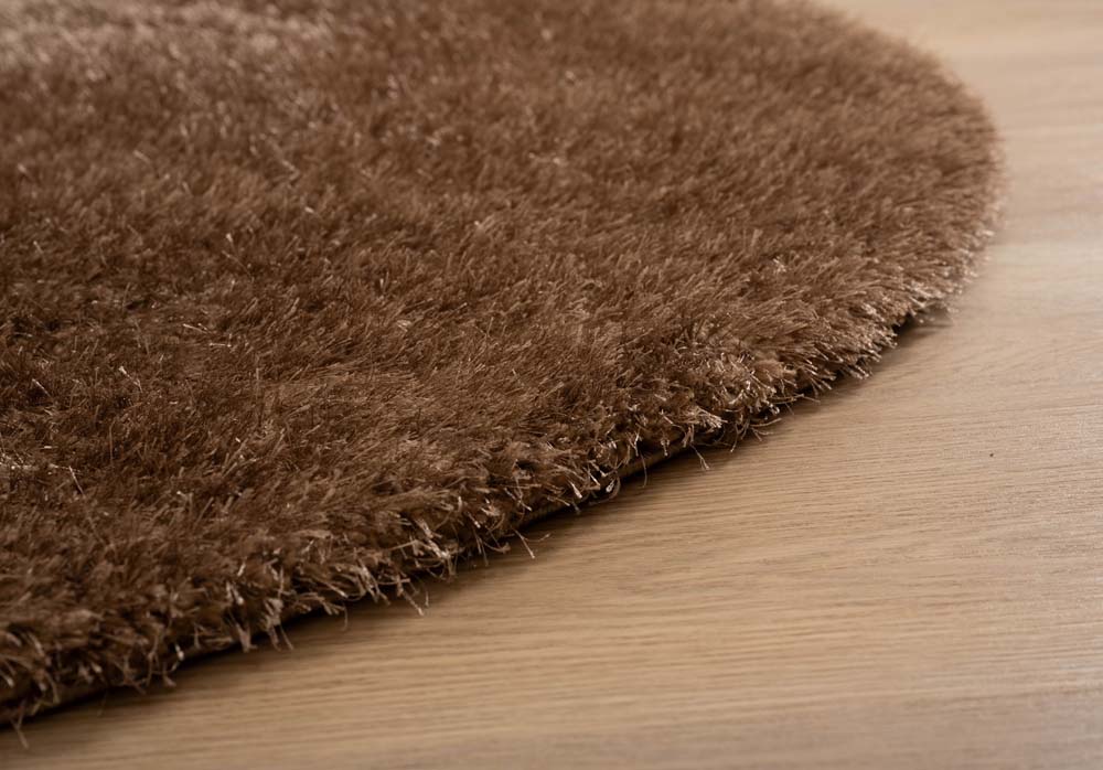 Tapis velours rond - Posh marron - close up Tapis velours rond - Posh marron - close up