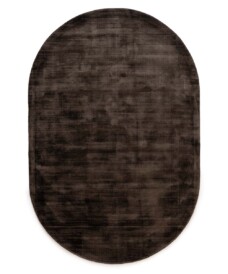 Tapis viscose ovale - Glamour marron foncé - overzicht, thumbnail