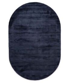 Tapis viscose ovale - Glamour bleu marine - overzicht, thumbnail