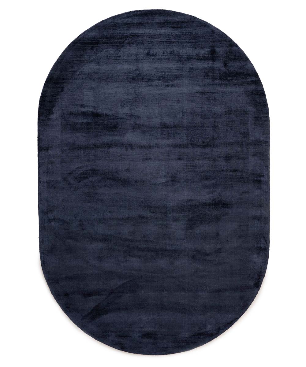 Tapis viscose ovale - Glamour bleu marine - overzicht Tapis viscose ovale - Glamour bleu marine - overzicht