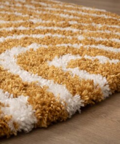 Tapis Rond scandinave - Cozy Arch jaune Curry - close up, thumbnail Tapis Rond scandinave - Cozy Arch jaune Curry - close up, thumbnail