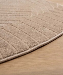 Tapis Rond scandinave - Contour Leaf beige - close up, thumbnail Tapis Rond scandinave - Contour Leaf beige - close up, thumbnail