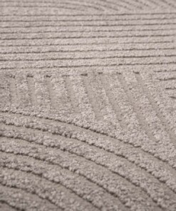 Tapis Rond scandinave - Contour Bend gris - close up