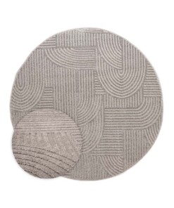 Tapis Rond scandinave - Contour Bend gris - overzicht