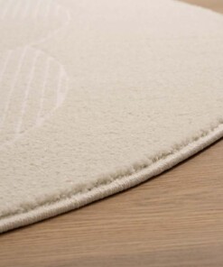 Tapis Rond scandinave - Contour Circle Crème - close up