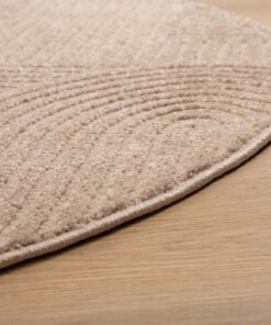 Tapis Rond scandinave - Contour Curve beige - close up, thumbnail Tapis Rond scandinave - Contour Curve beige - close up, thumbnail