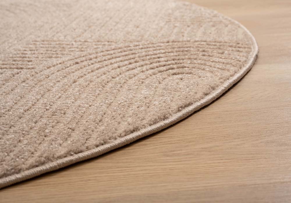 Tapis Rond scandinave - Contour Curve beige - close up Tapis Rond scandinave - Contour Curve beige - close up