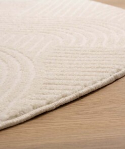 Tapis Rond scandinave - Contour Curve Crème - close up, thumbnail Tapis Rond scandinave - Contour Curve Crème - close up, thumbnail