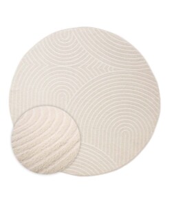 Tapis Rond scandinave - Contour Curve Crème - overzicht Tapis Rond scandinave - Contour Curve Crème - overzicht