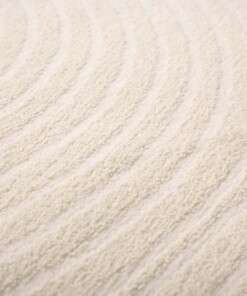 Tapis Rond scandinave - Contour Curve Crème - close up
