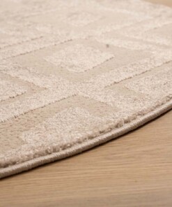 Tapis Rond scandinave - Contour Diamond beige - close up, thumbnail Tapis Rond scandinave - Contour Diamond beige - close up, thumbnail