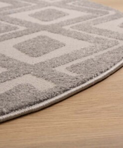 Tapis Rond scandinave - Contour Diamond gris - close up, thumbnail Tapis Rond scandinave - Contour Diamond gris - close up, thumbnail
