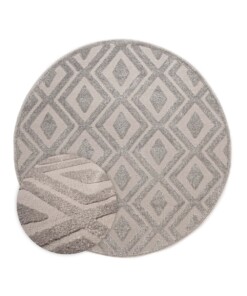 Tapis Rond scandinave - Contour Diamond gris - overzicht