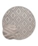 Tapis Rond scandinave - Contour Diamond gris - overzicht, thumbnail
