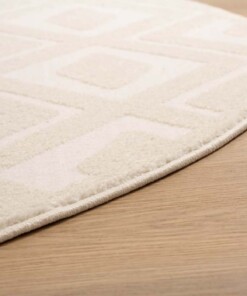 Tapis Rond scandinave - Contour Diamond Crème - close up