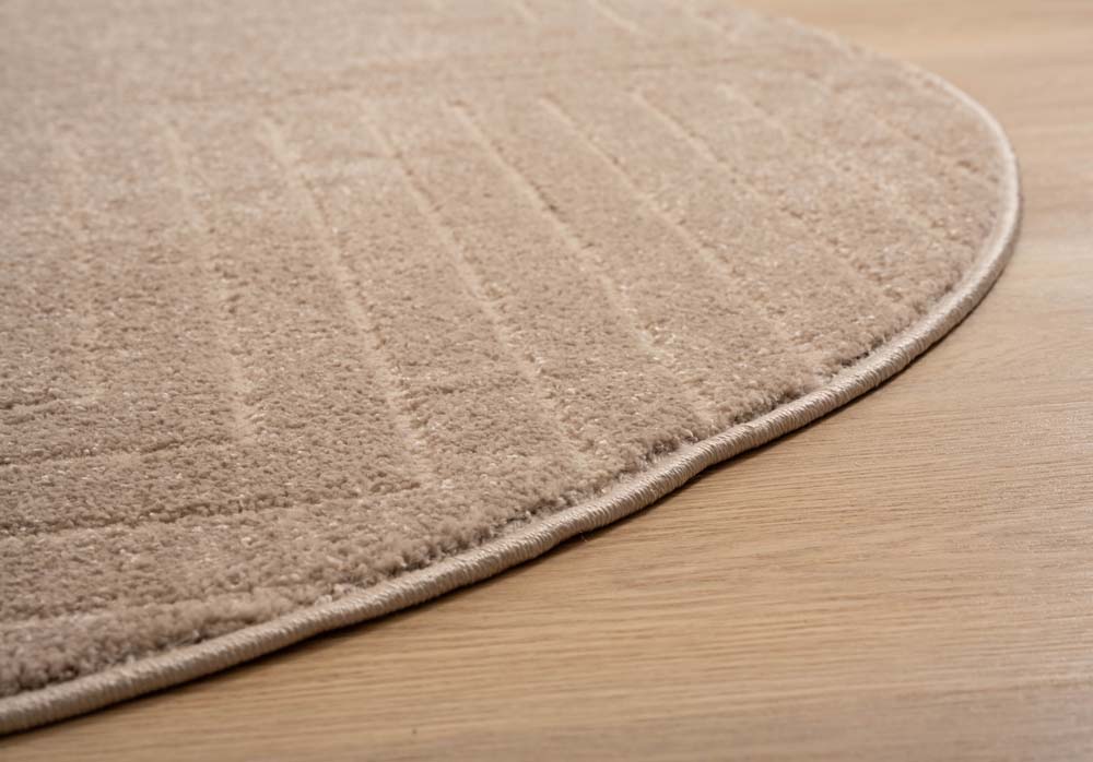 Tapis Rond scandinave - Contour Edge beige - close up Tapis Rond scandinave - Contour Edge beige - close up